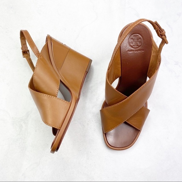 [Tory Burch] NWT Royal Crisscross Leather Sandals - Picture 3 of 8